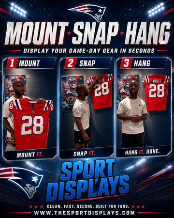 Fantasy football fans follow players across the league. Display your favourite jerseys, interchange players and snap your jersey off the wall for Game Day with the Jersey Mount™.