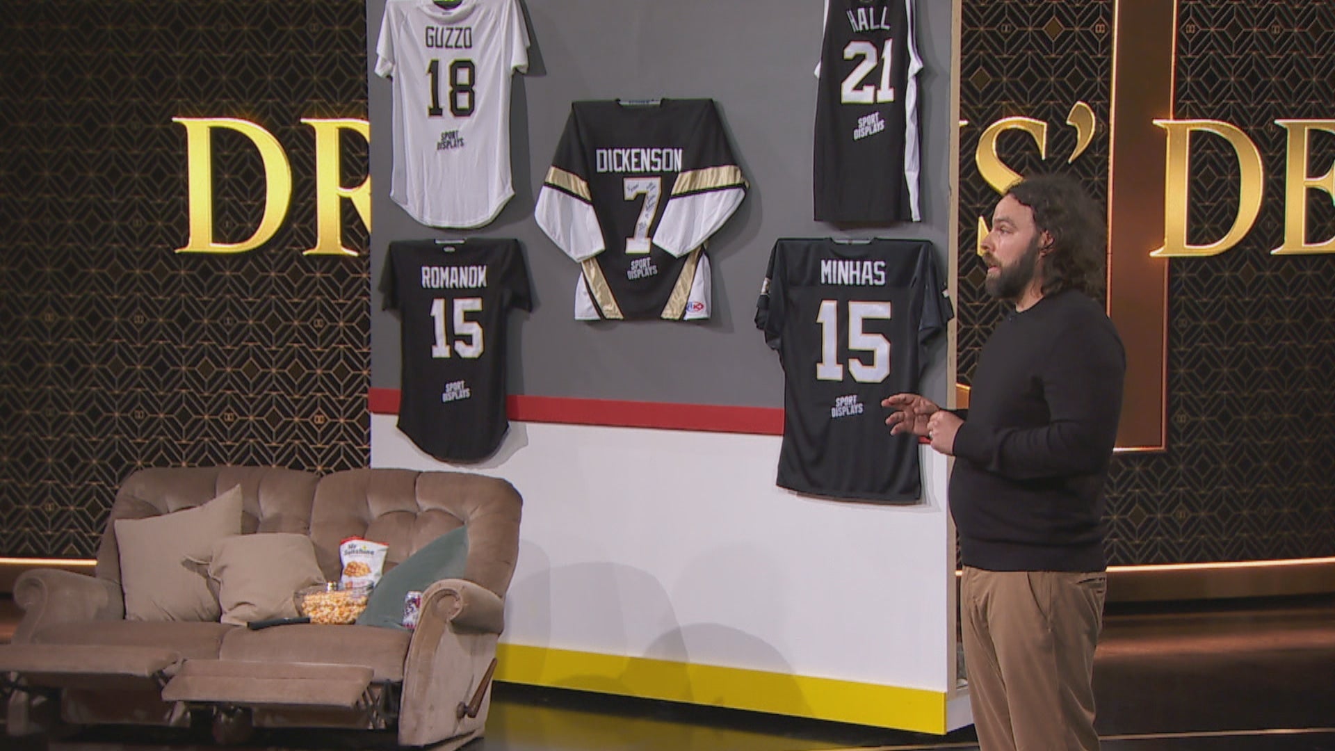 Entrepreneur presenting Jersey Mount in a Dragon's Den audition, highlighting lessons learned from multiple pitches with valuable advice for aspiring entrepreneurs